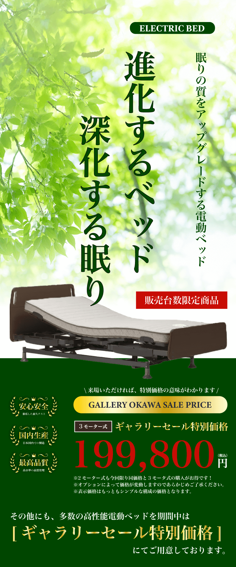 3モーター式 電動ベッド